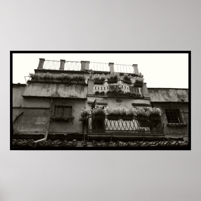 Poster Ponte Vecchio Balconies (Frente)