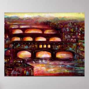 Poster Ponte Vecchio e outras pontes de Florença