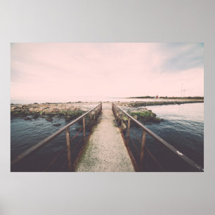 Poster Ponte velha com trilhos metálicos enferrujados per