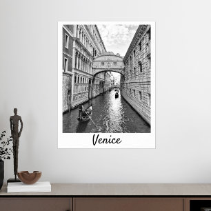 Poster Ponte Veneza de Branca-de-Ouro com gondolier