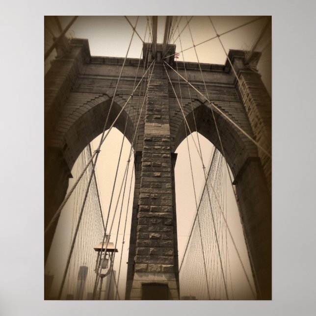 Poster Ponte Vintage Sepia Brooklyn (Frente)
