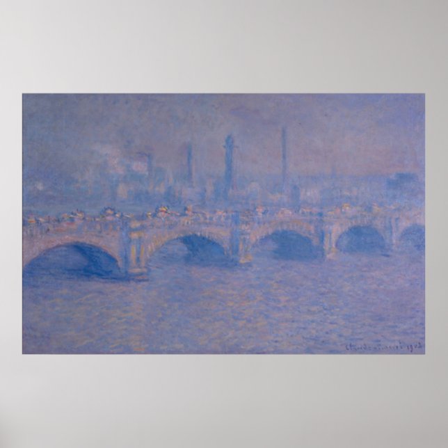 Pôster Ponte Waterloo de Claude Monet (Frente)