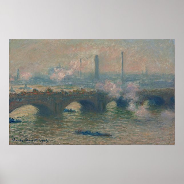 Poster Ponte Waterloo, Dia da Cinza, 1903 (petróleo na ca (Frente)