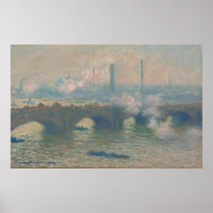 Poster Ponte Waterloo, Dia da Cinza - Claude Monet Fine A