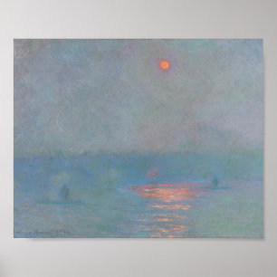 Poster Ponte Waterloo Efeito da Luz Solar no Fog Monet