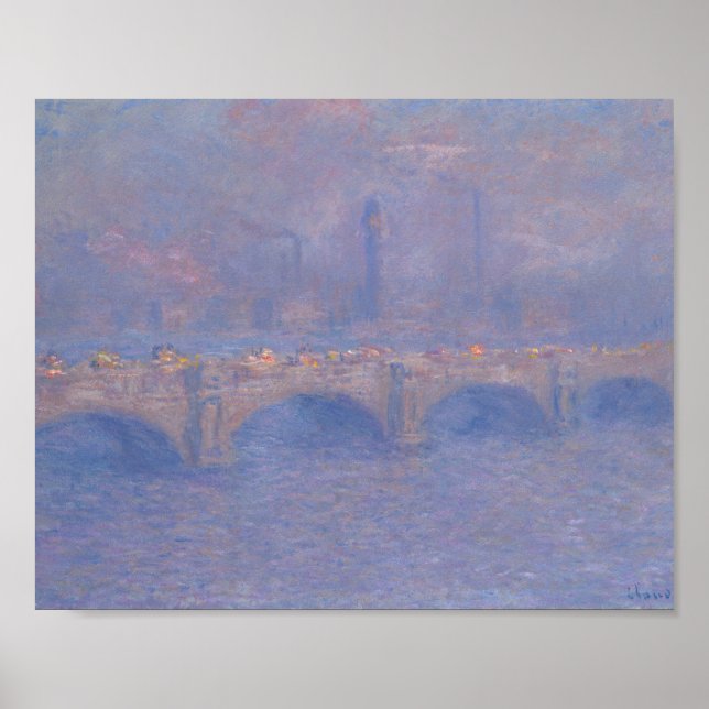 Poster Ponte Waterloo Efeito da Luz Solar Pintura Monet (Frente)