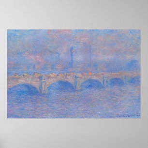 Poster Ponte Waterloo, Efeito de Mist por Claude Monet