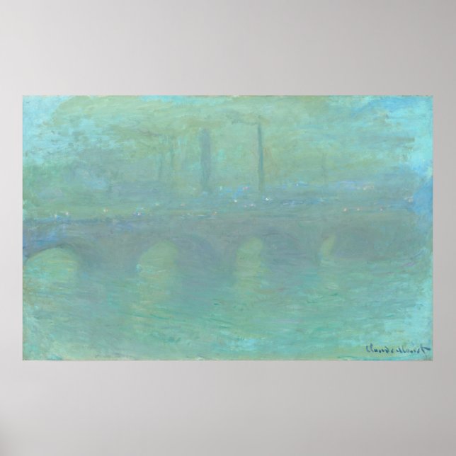 Poster Ponte Waterloo em Dusk - Claude Monet Fine Art (Frente)