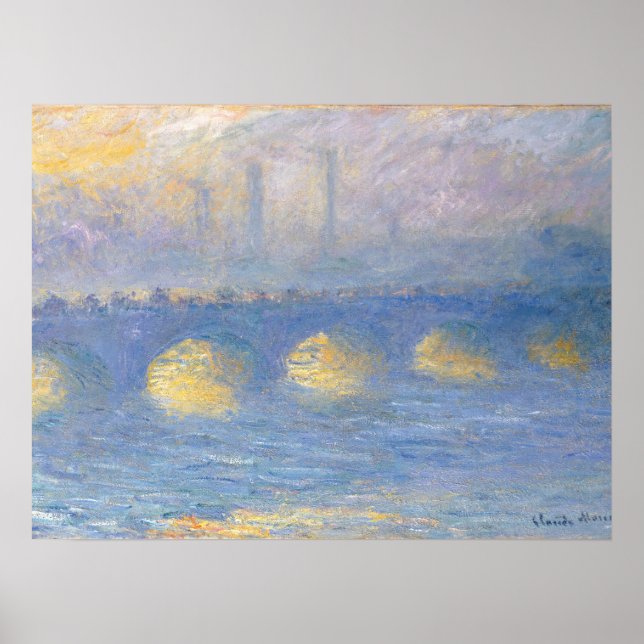 Poster Ponte Waterloo, temps couvert | 1904 (Frente)