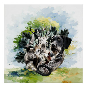 Pôster Ponteiro alemão Wirehaired
