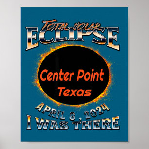 Poster Ponto Central do Eclipse Solar I Texas