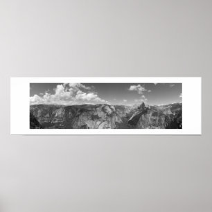 Poster Ponto de Glaciar Horizonte Panorâmico Preto e Bran