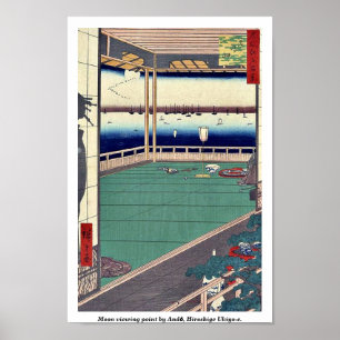 Poster Ponto de vista da Lua de Andō, Hiroshige Ukiyo-e.