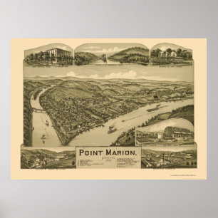 Pôster Ponto Marion, mapa panorâmico do PA - 1902