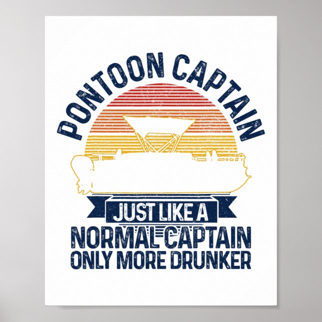 Poster Pontoon Boat Funny Gift (Frente)
