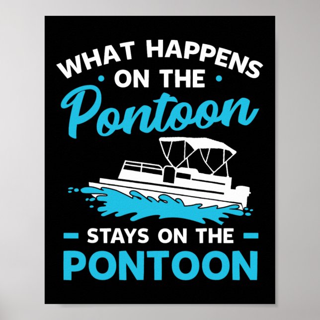 Poster Pontoon Boat Gifts Captain Boating Party Lover  (Frente)