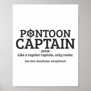 Poster Pontoon Capitão Definição Engraçado Pontoon Boat