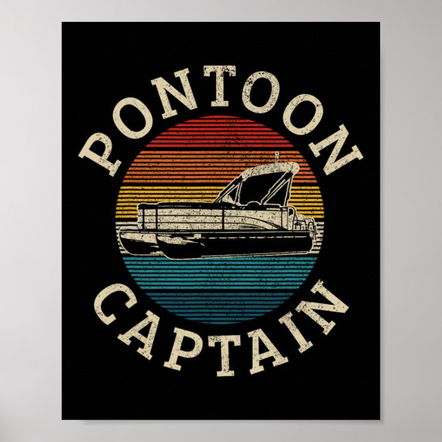 Poster Pontoon Captain Vintage Pontoon Boating Boating  (Frente)