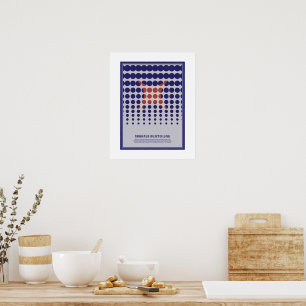 Poster pontos azuis abstratos arte geométrica bauhaus pos