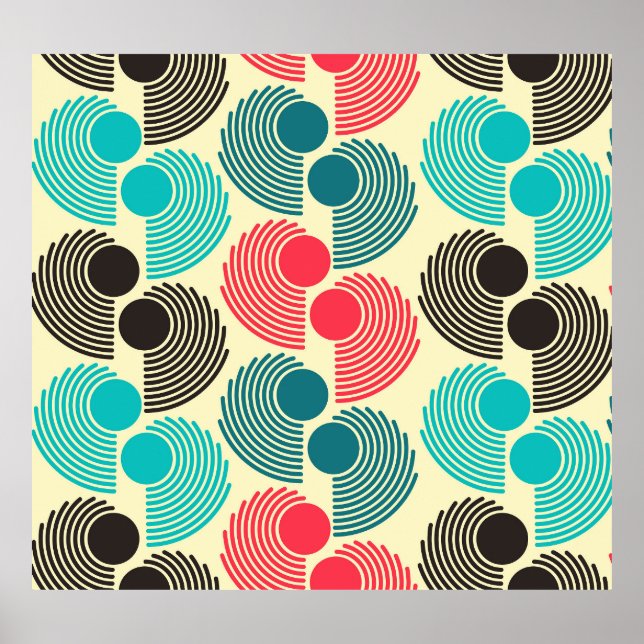 Poster Pontos coloridos: padrão uniforme de abstrato. (Frente)