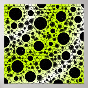 Poster Pontos de bolha de espaço - Branco/Limão Amarelo