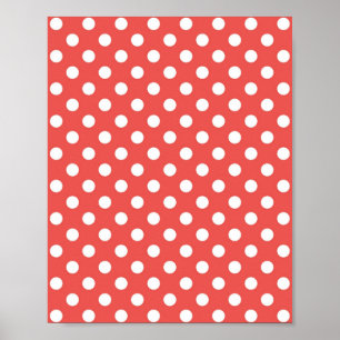 Poster Pontos de Bolinhas Vermelhos e Brancos