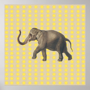 Pôster Pontos de humor de tempero de mostarda com elefant