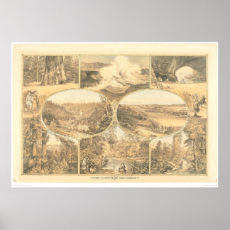 Pôster Pontos de vista da ferrovia costeira do Pacífico S