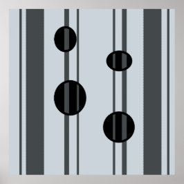 Poster Pontos e linhas de cinza e preto