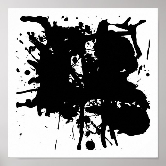 Pôster Pontos negros Abstrato modernos (Frente)