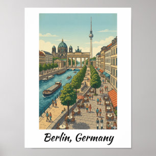 Poster Pontos Turísticos Personalizados Berlim Alemanha V