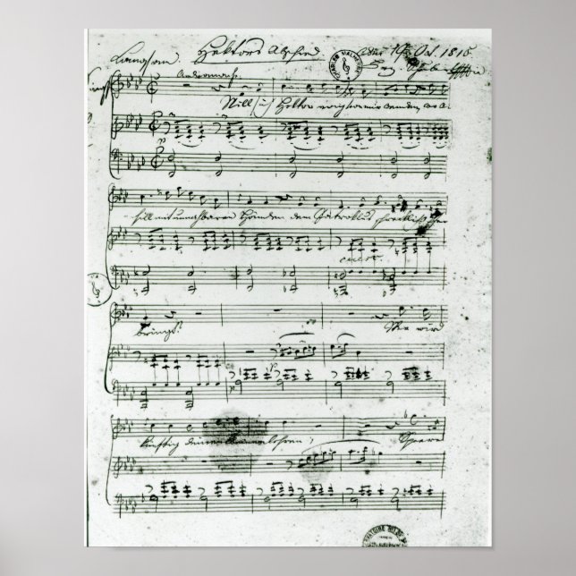 Poster Pontuação autografada dos "Hektors Abschied" menti (Frente)