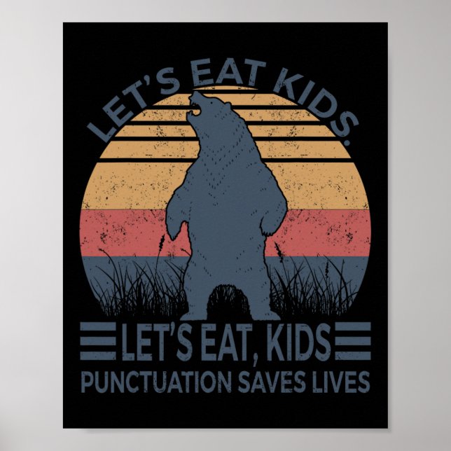 Poster Pontuação Eat Kids De vamos Salva Vidas Urso Engra (Frente)