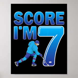 Poster Pontuação Eu sou jogador de hóquei no gelo de 7 an