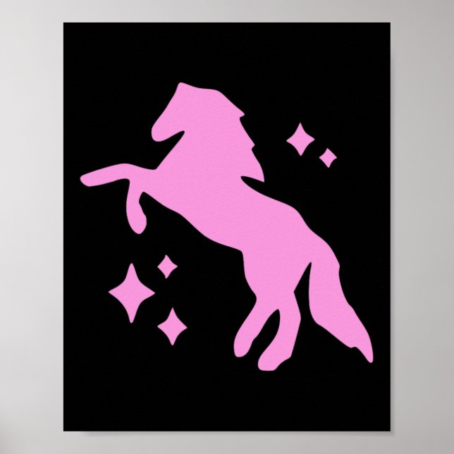 Poster Pony and Heels Lover Pink Girls Clubs Disco Birthd (Frente)