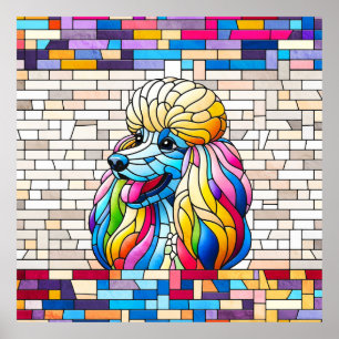 Poster Poodle - Arte Mosaica Colorida