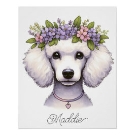 Pôster Poodle bersery poster com nome