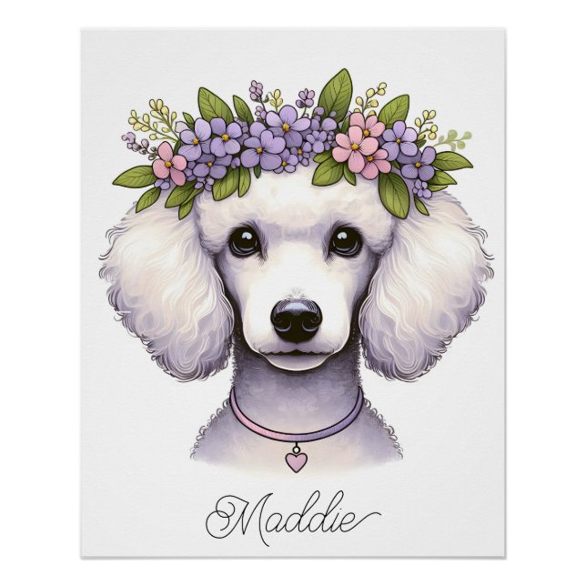 Pôster Poodle bersery poster com nome (Frente)