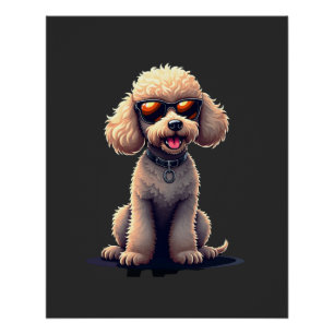 Pôster Poodle Engraçado Amante de Animais Cães Gráfico Ca