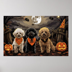 Poster Poodle Halloween Spooky