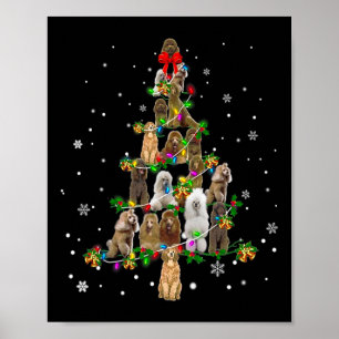 Poster Poodle Standard Dog Árvore de Natal Bastante Decor