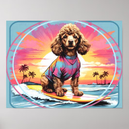Poster Poodle Surfing