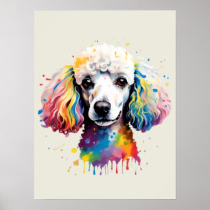 Poster Poodle Vibrant Colorful Abstrato