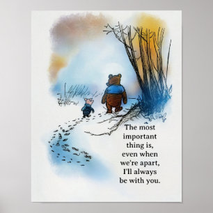Poster Pooh citação "Mesmo quando estamos separados