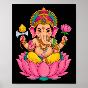 Poster Pooja hindu Ganesha Elefante Deus Índia Meditação