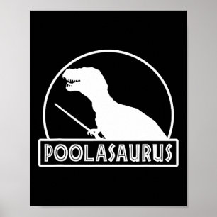 Poster Poolasaurus Jogador de Bilhar Dinossauro Snooker O