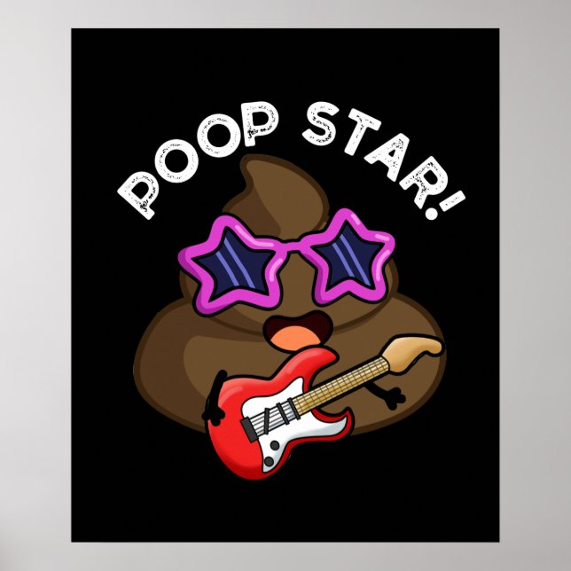 Poster Poop Star Funny Pop Star Pun Dark BG (Frente)