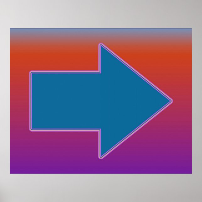 Poster Pop Arranque Uma Seta Para O Azul Direito Sobre O  (Frente)