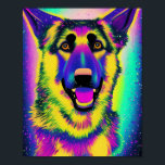 Poster Pop Art<br><div class="desc">Apresentando a German shepherd-Arte! Esta design é perfeita para quem ama cachorros e quer mostrar seu apoio à sua raça favorita. Apresentando uma vívida e colorida peça de arte que certamente vira cabeças e é verdadeiramente única. Vá em frente e mostre seu amor por German shepherd enquanto fazer uma declaração...</div>