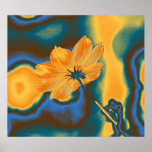 Pôster Pop Art Amarelo Cosmos Flor
